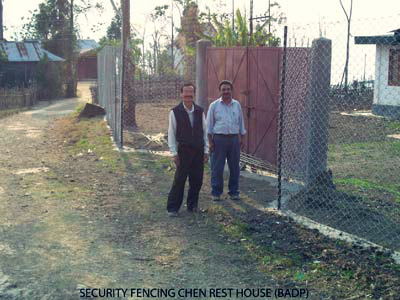 Security fencing at Chen rest house, Mon district.
