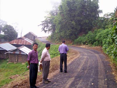 Approach road, Wakching Village, Mon District.